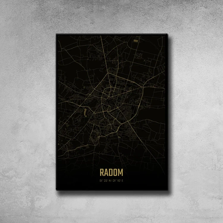 Plakat Radom amber night tło ściana szary beton
