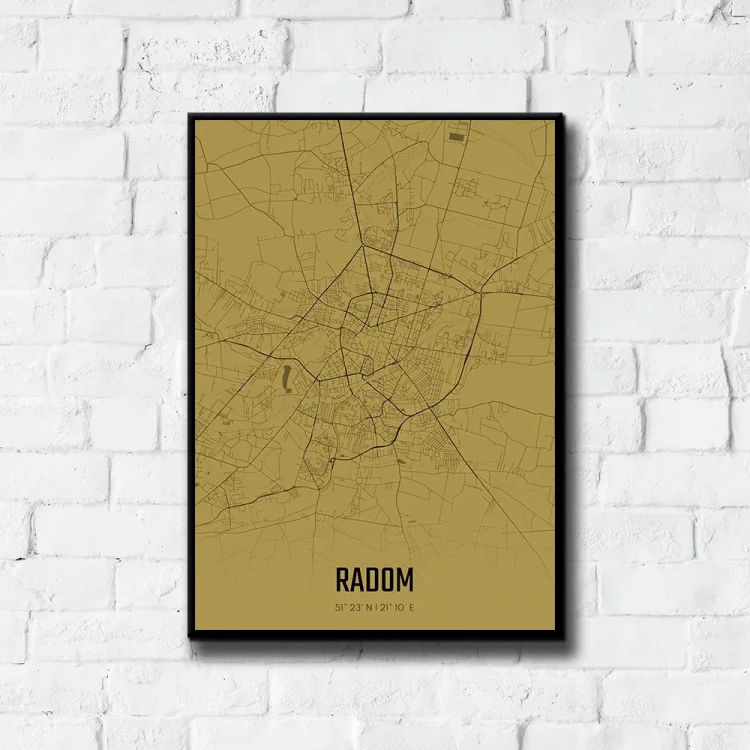 Plakat Radom amber tło ściana białe cegły
