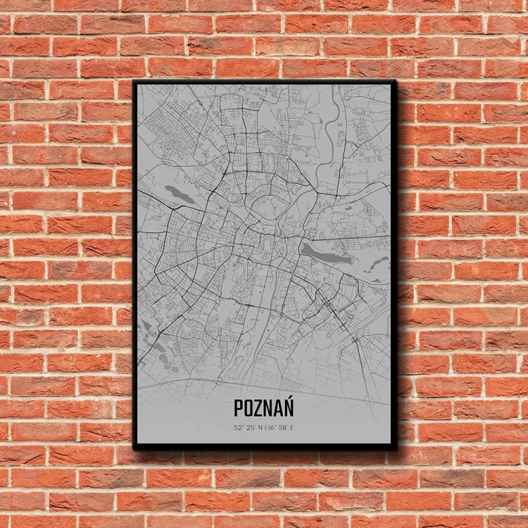 Plakat Poznań fog tło ściana czerwone cegły