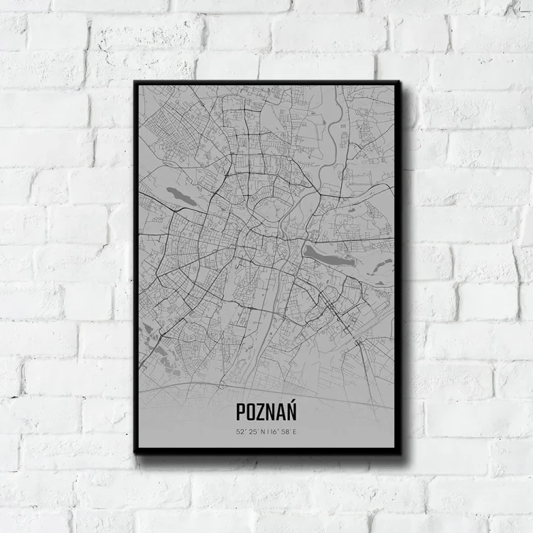 Plakat Poznań fog tło ściana białe cegły