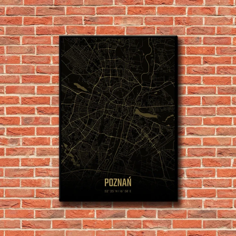 Plakat Poznań amber night tło ściana czerwone cegły