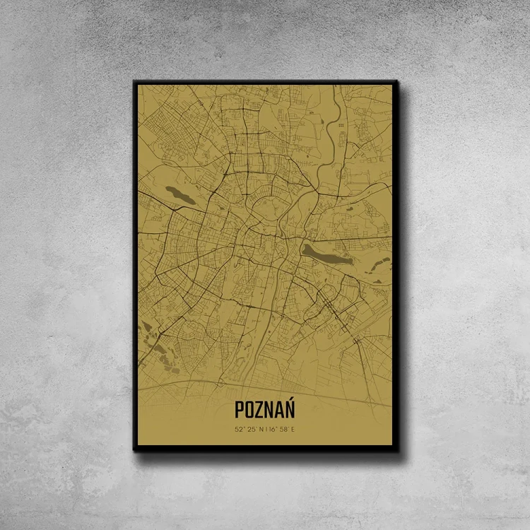Plakat Poznań amber tło ściana szary beton