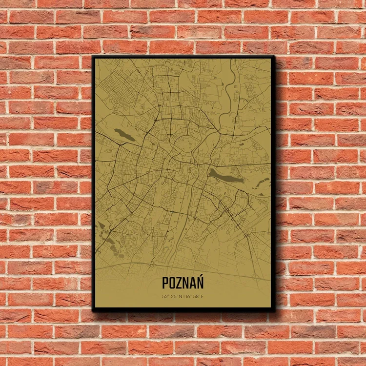 Plakat Poznań amber tło ściana czerwone cegły