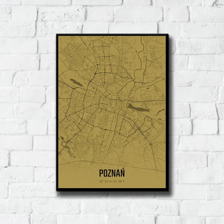 Plakat Poznań amber tło ściana białe cegły