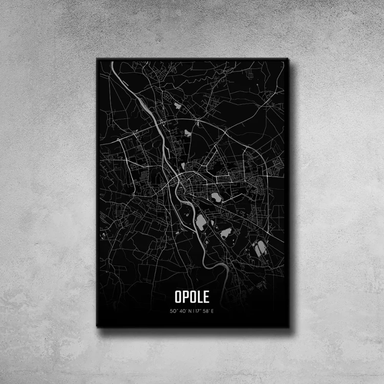 Plakat Opole night tło ściana szary beton