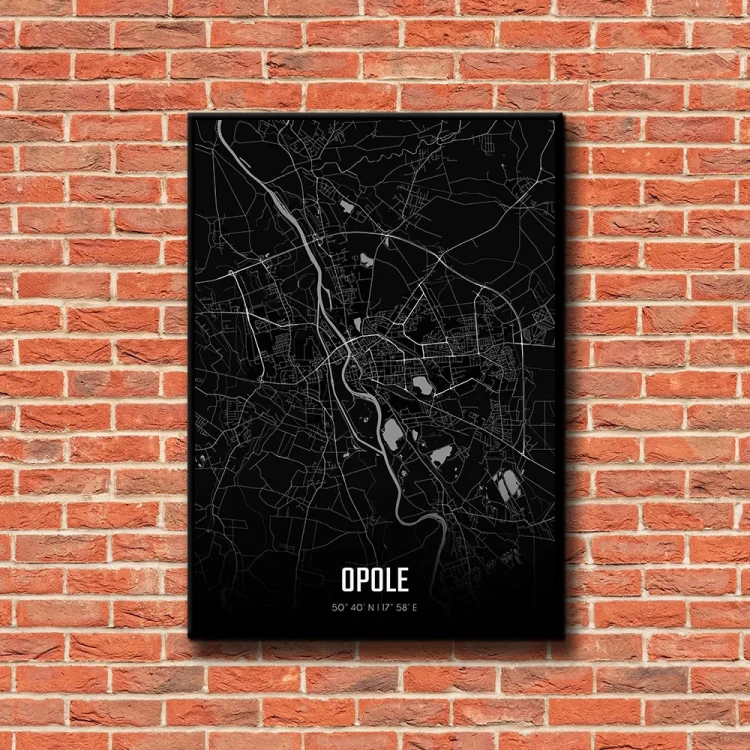 Plakat Opole night tło ściana czerwone cegły