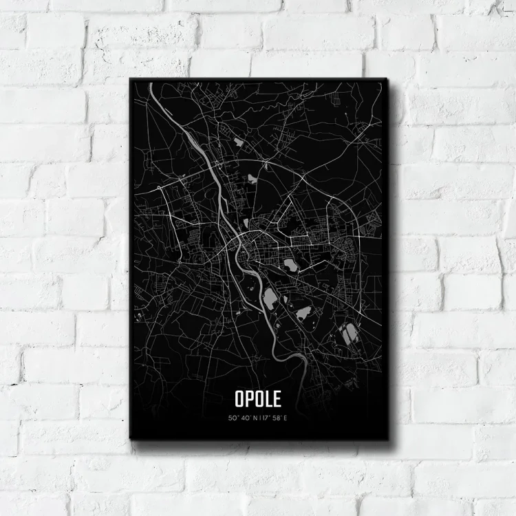 Plakat Opole night tło ściana białe cegły