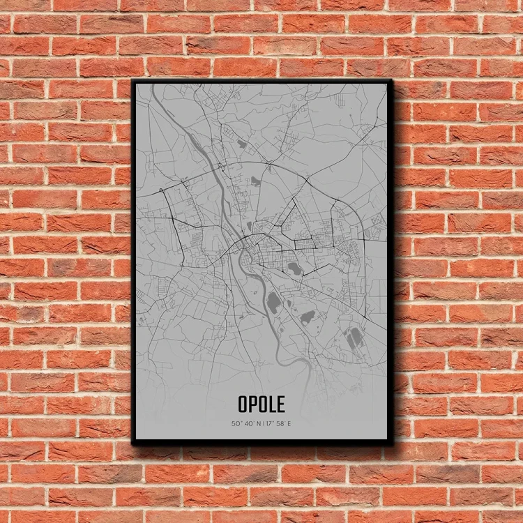 Plakat Opole fog tło ściana czerwone cegły