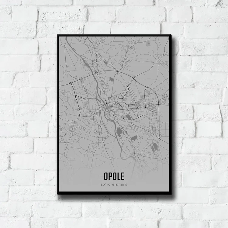 Plakat Opole fog tło ściana białe cegły
