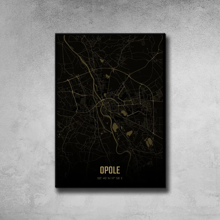 Plakat Opole amber night tło ściana szary beton