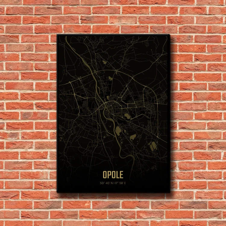 Plakat Opole amber night tło ściana czerwone cegły