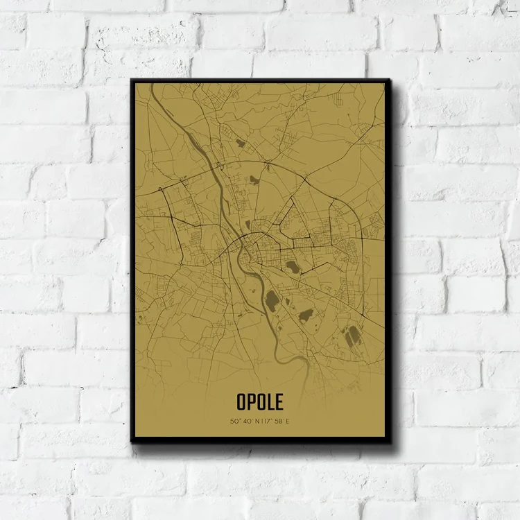 Plakat Opole amber tło ściana białe cegły