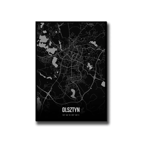 Plakat Olsztyn night białe tło