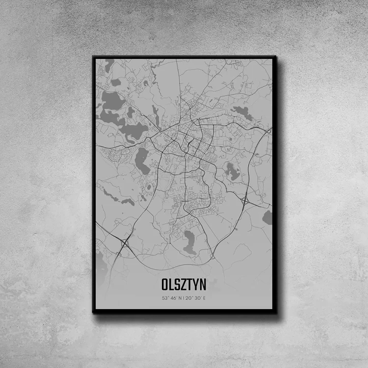Plakat Olsztyn fog tło ściana szary beton