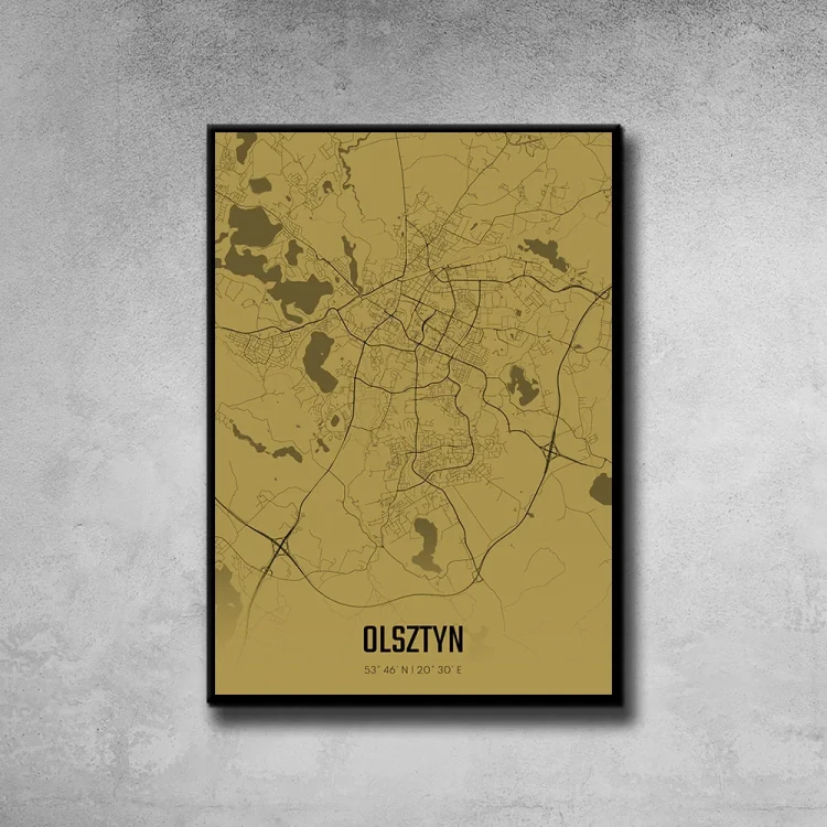 Plakat Olsztyn amber tło ściana szary beton