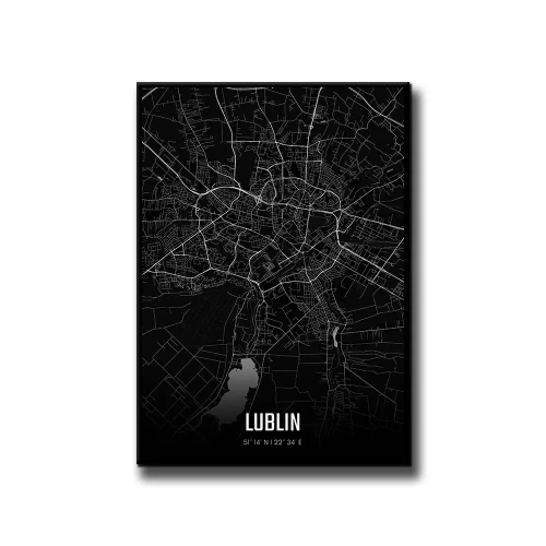 Plakat Lublin night białe tło