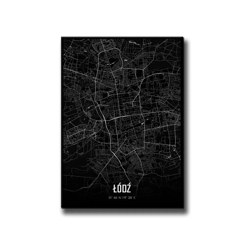 Plakat Łódź night białe tło