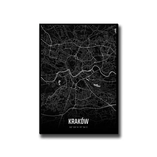 Plakat Kraków night białe tło