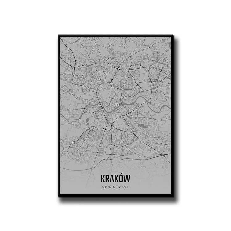 Plakat Kraków fog białe tło