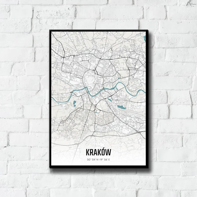 Plakat Kraków day tło ściana białe cegły