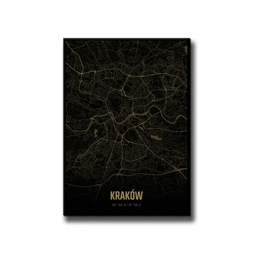 Plakat Kraków amber night białe tło