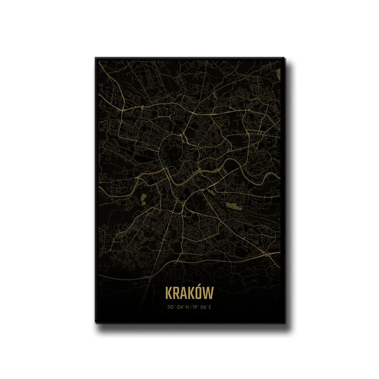 Plakat Kraków amber night białe tło