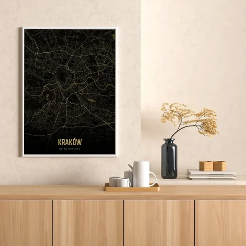 Plakat Kraków amber night mockup