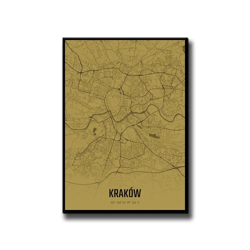 Plakat Kraków amber białe tło