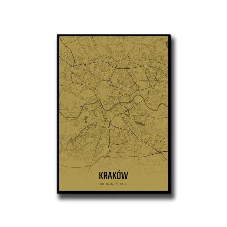 Plakat Kraków amber białe tło