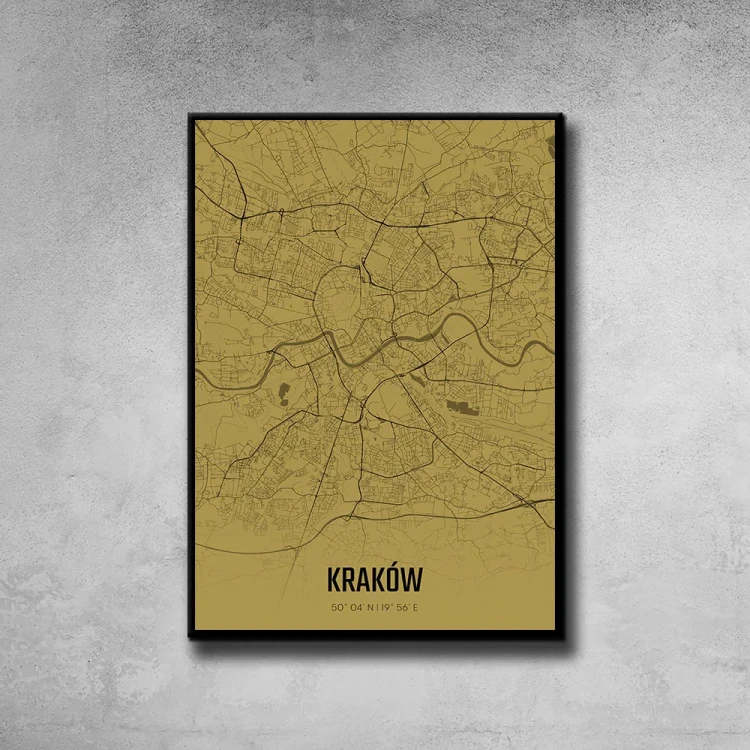 Plakat Kraków amber tło ściana szary beton