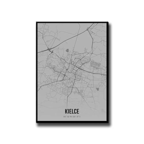 Plakat Kielce fog białe tło