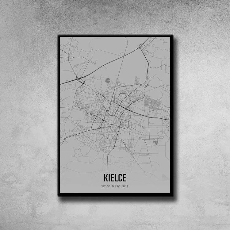 Plakat Kielce fog tło ściana szary beton