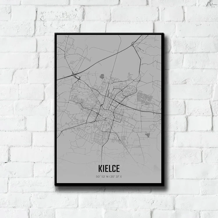 Plakat Kielce fog tło ściana białe cegły