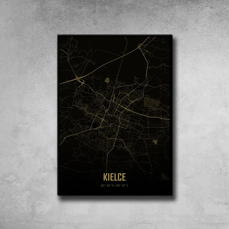 Plakat Kielce amber night tło ściana szary beton