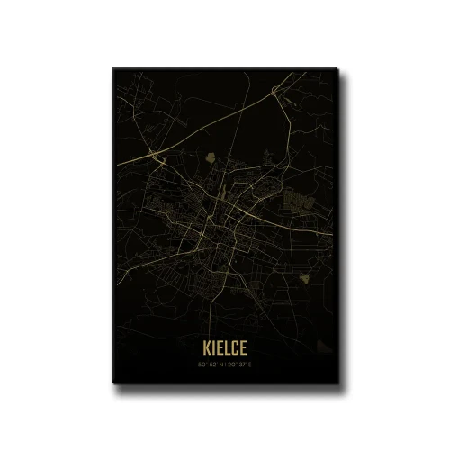 Plakat Kielce amber night białe tło