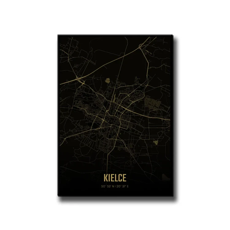 Plakat Kielce amber night białe tło