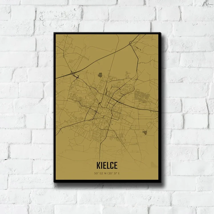 Plakat Kielce amber tło ściana białe cegły