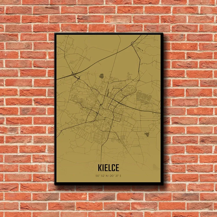 Plakat Kielce amber tło ściana czerwone cegły