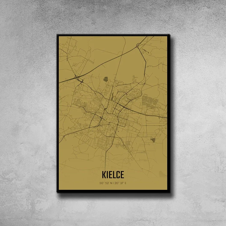 Plakat Kielce amber tło ściana szary beton