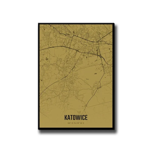 Plakat Katowice amber białe tło