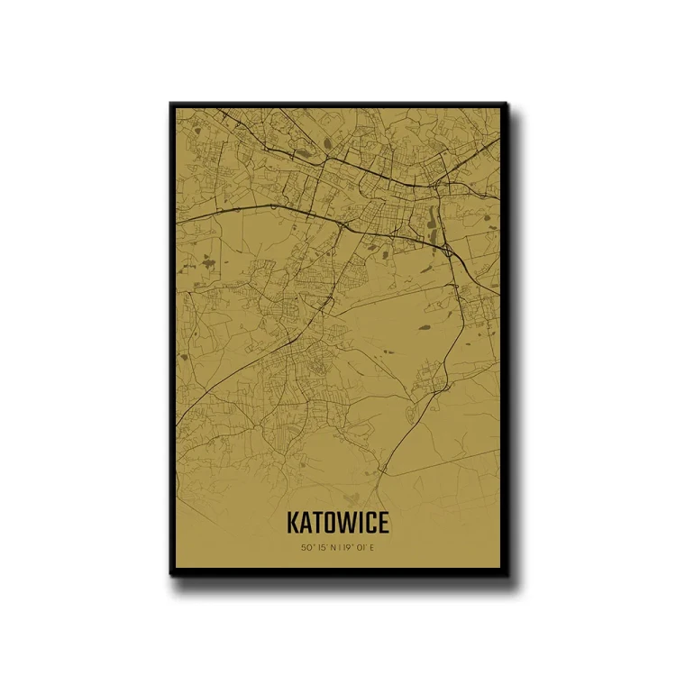 Plakat Katowice amber białe tło