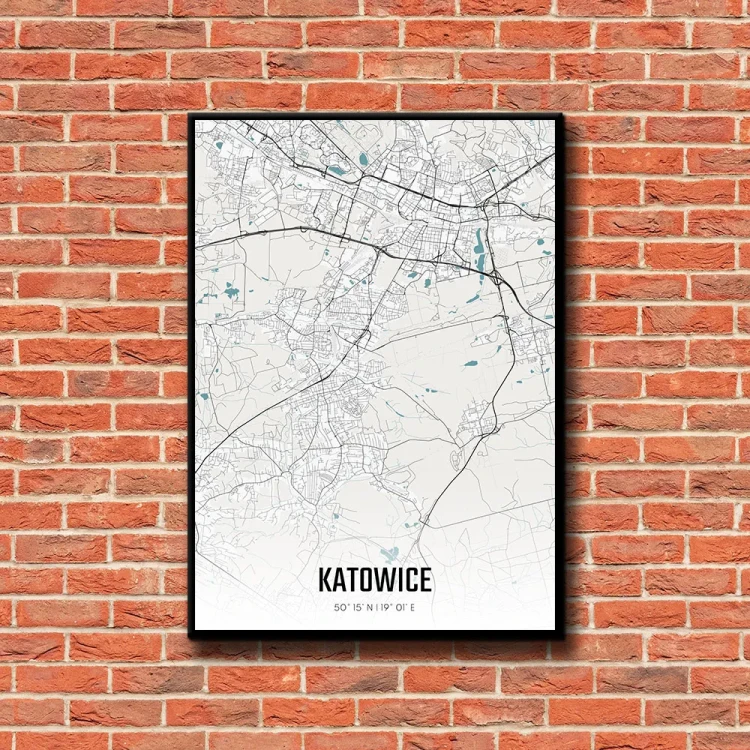 Plakat Katowice day tło ściana czerwone cegły