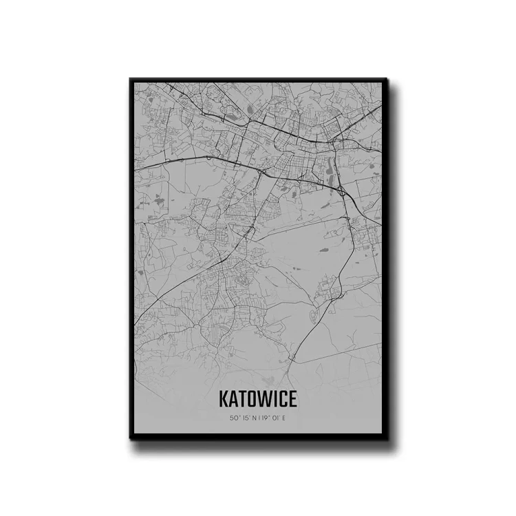 Plakat Katowice fog białe tło