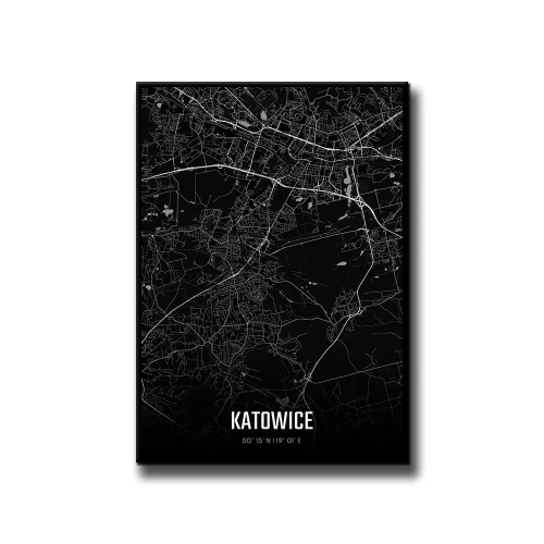 Plakat Katowice night białe tło