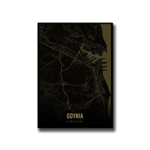 Plakat Gdynia amber night białe tło