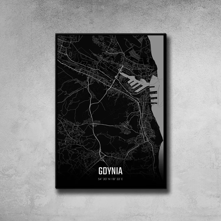 Plakat Gdynia night tło ściana szary beton