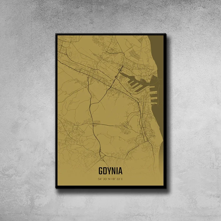 Plakat Gdynia amber tło ściana szary beton