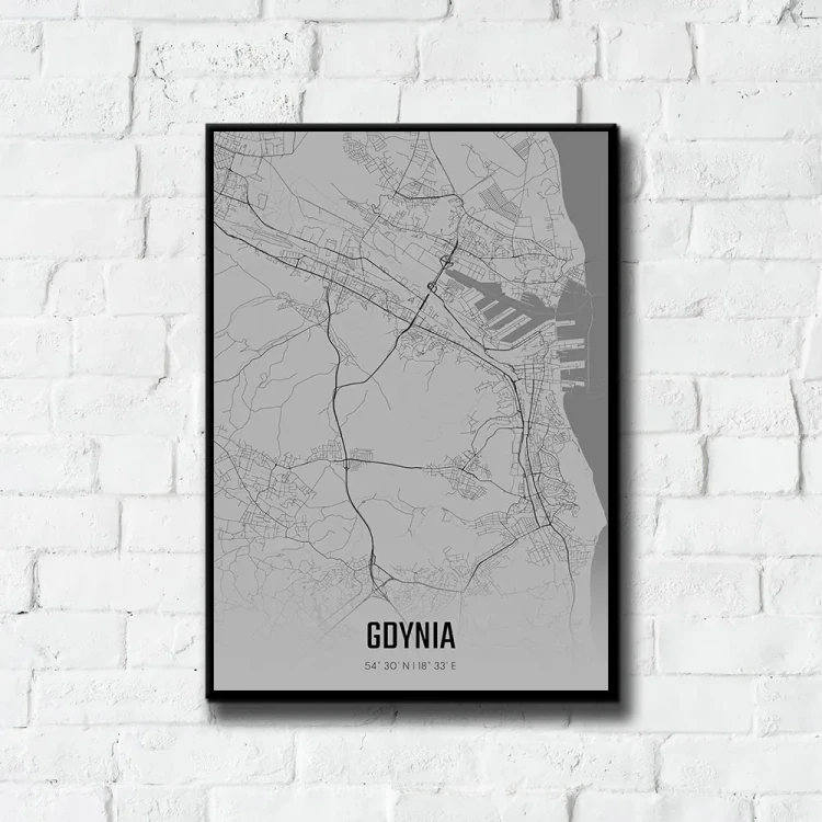 Plakat Gdynia fog tło ściana białe cegły