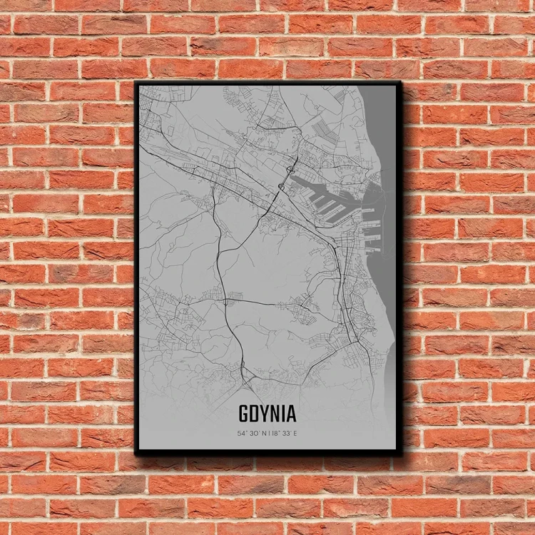 Plakat Gdynia fog tło ściana czerwone cegły