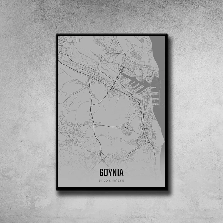 Plakat Gdynia fog tło ściana szary beton